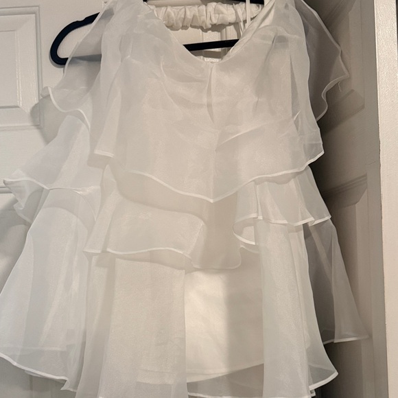 White Layered Ruffle Blouse - Picture 1 of 2